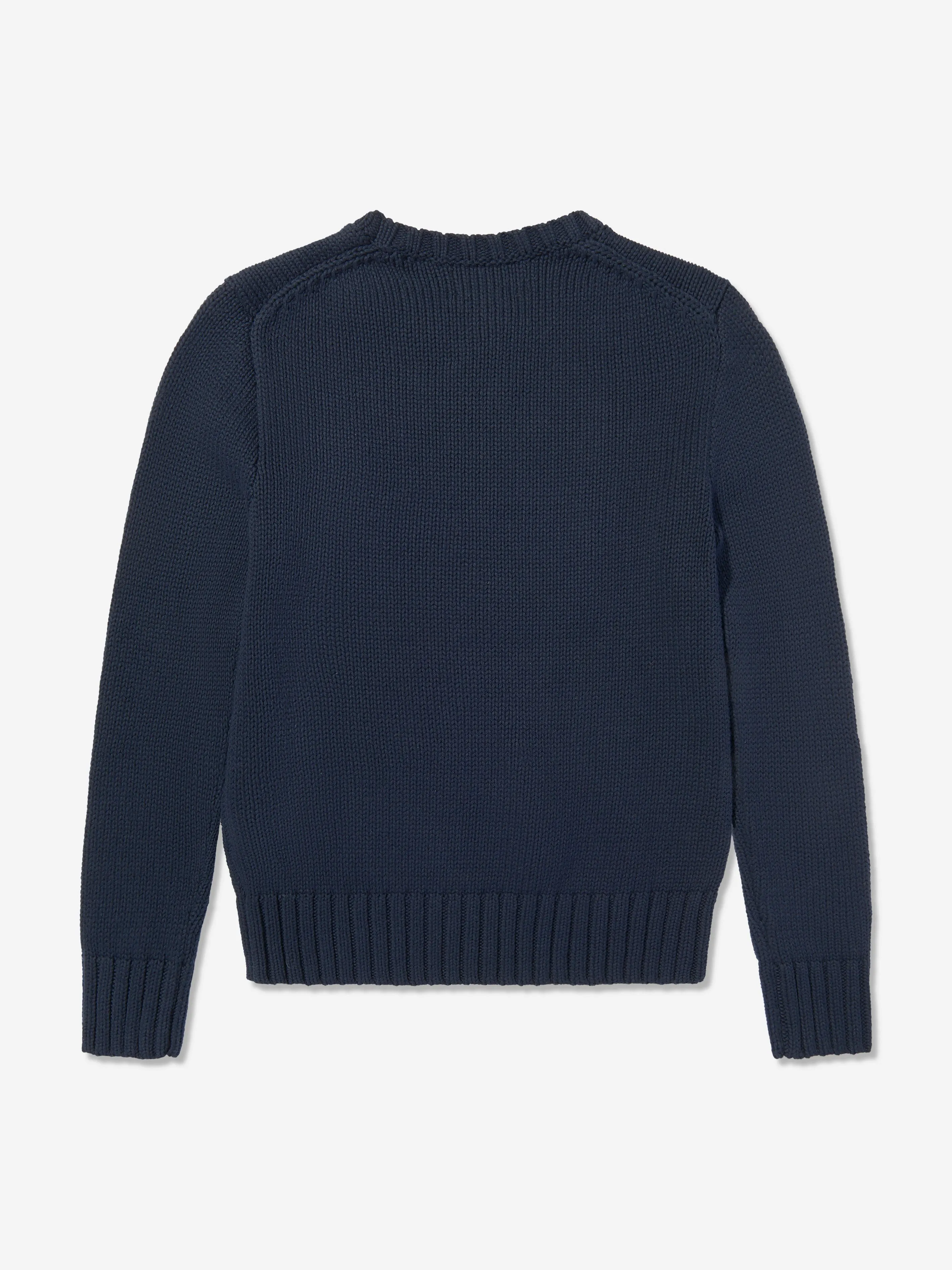 Ralph Lauren Boys Cotton Flag Jumper in Navy