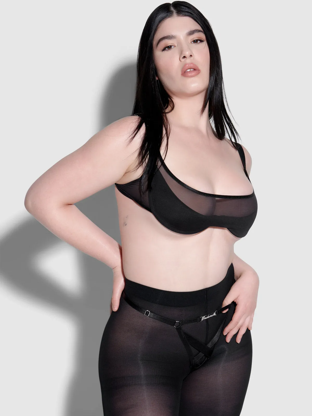 Raven Balconette Mesh Bra