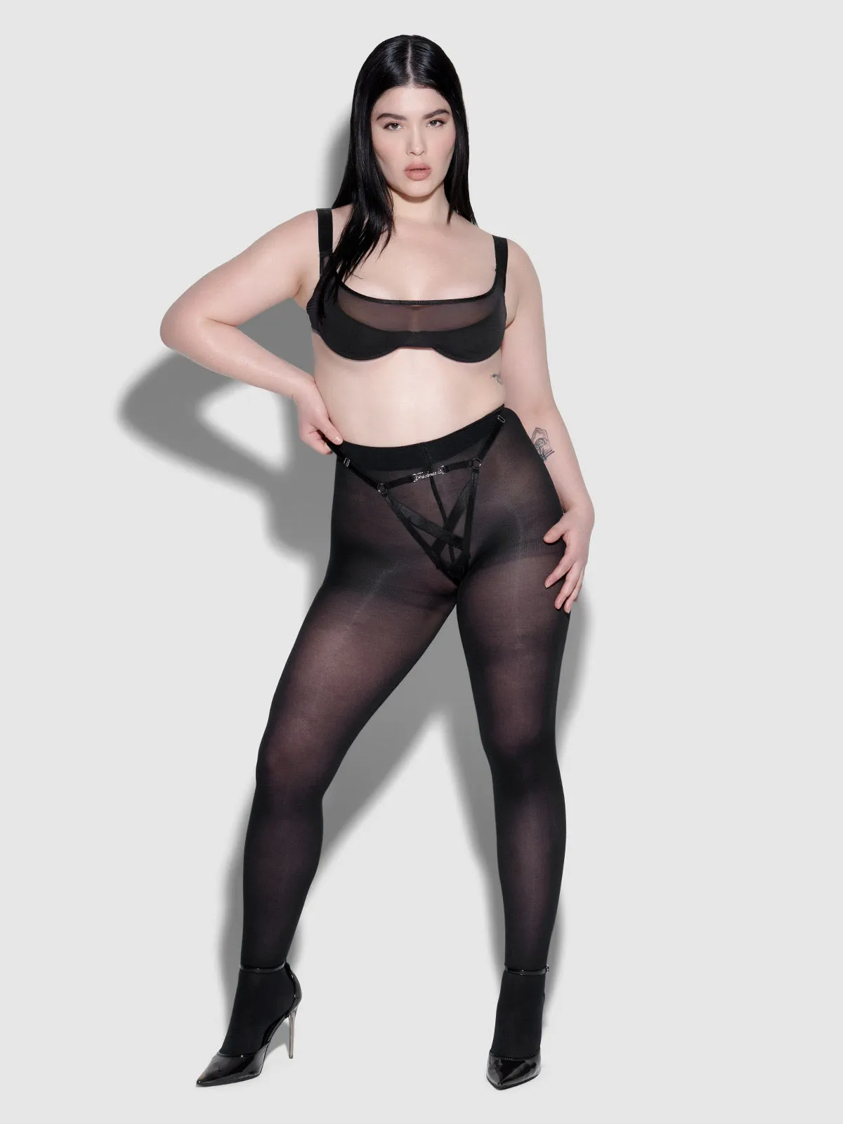 Raven Balconette Mesh Bra