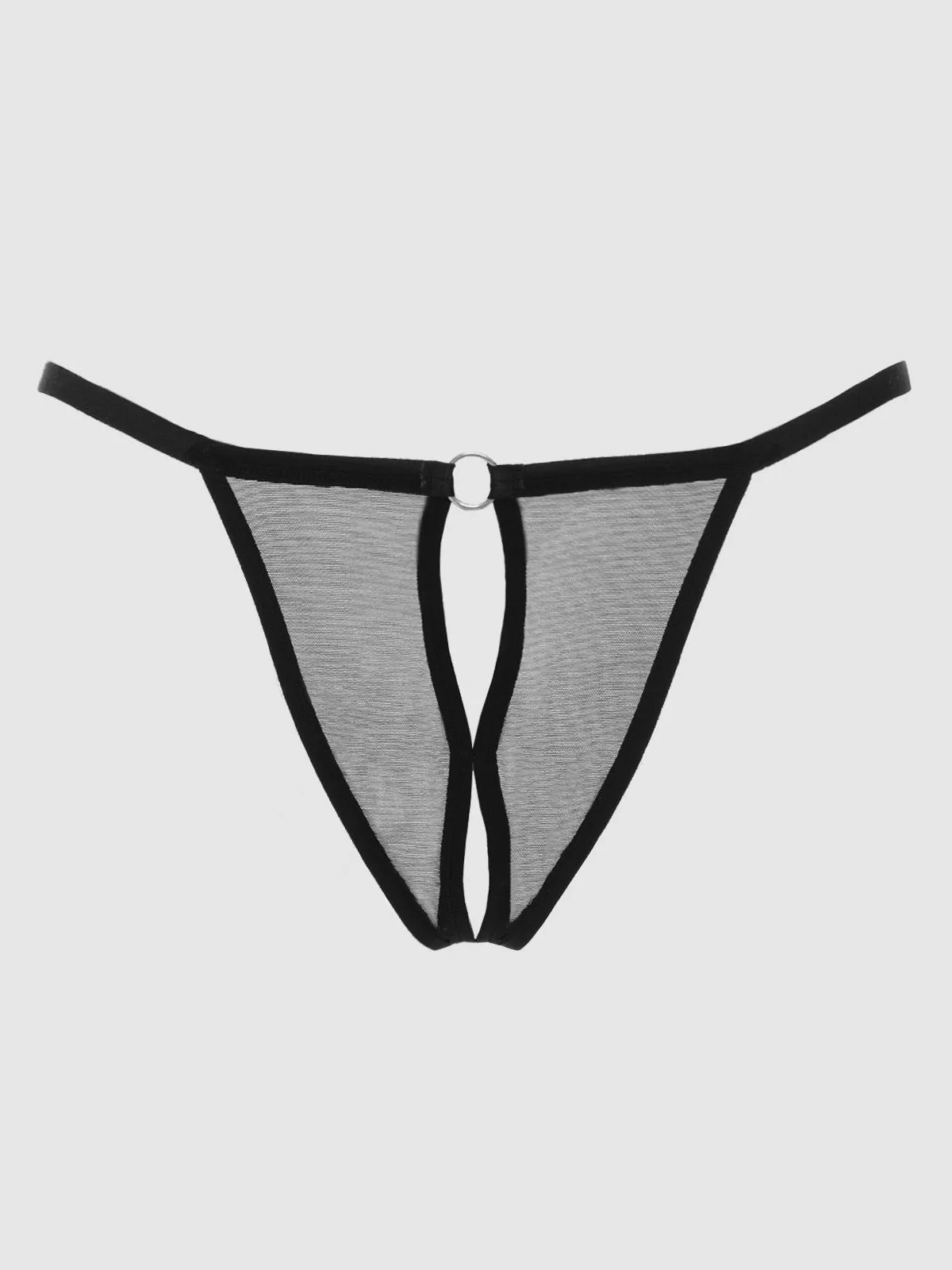 Raven Crotchless Mesh Thong