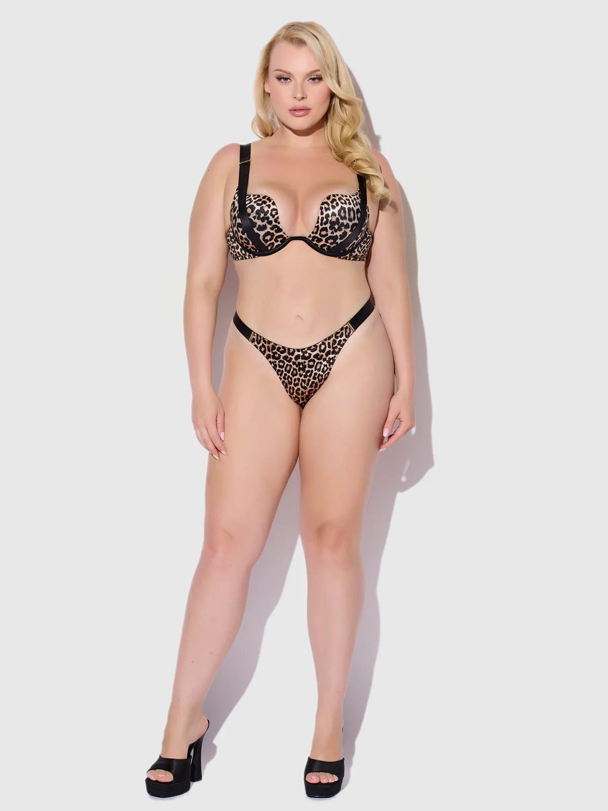 Raven Crotchless Satin Side Slider Tanga