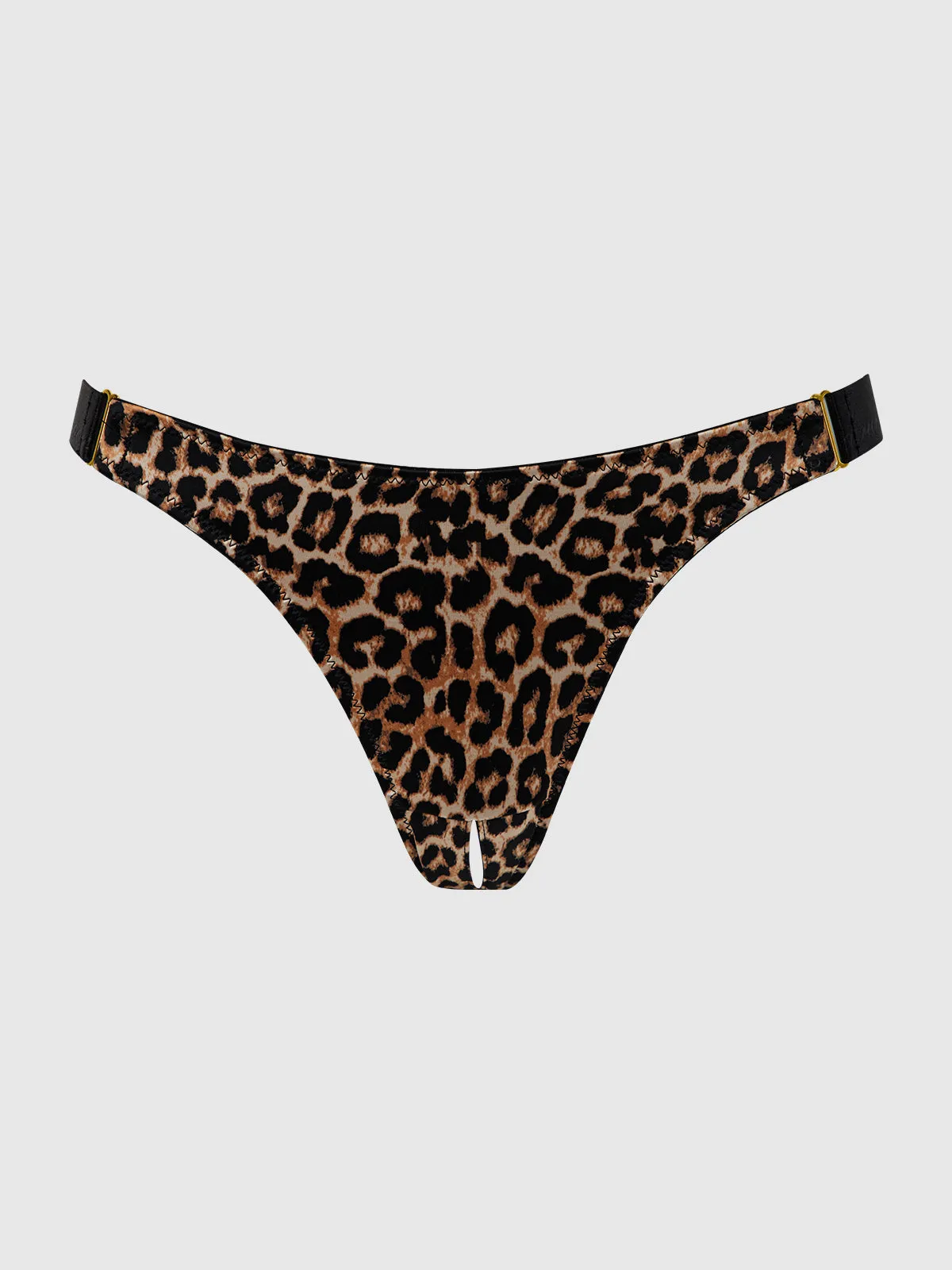 Raven Crotchless Satin Side Slider Tanga