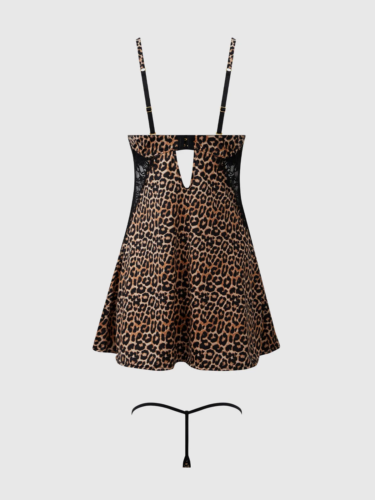Rising Star Plunge Push Up Babydoll in Liquid Satin & Lace