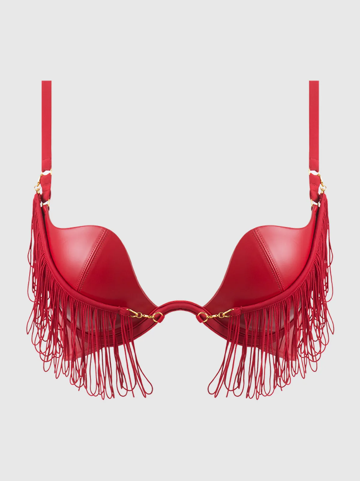 Rising Star Plunge Push Up Bra in Hendrix Faux Leather