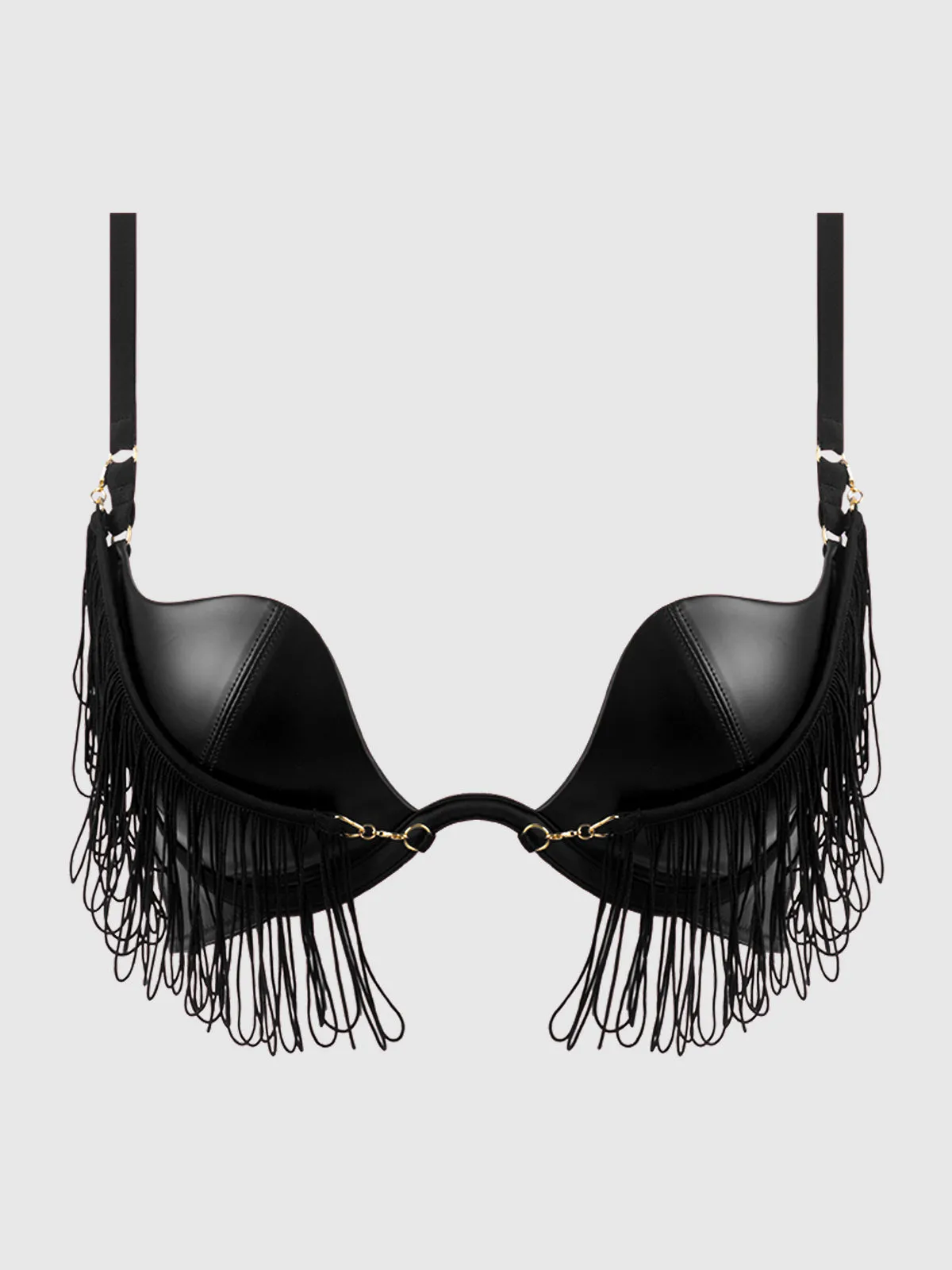 Rising Star Plunge Push Up Bra in Hendrix Faux Leather