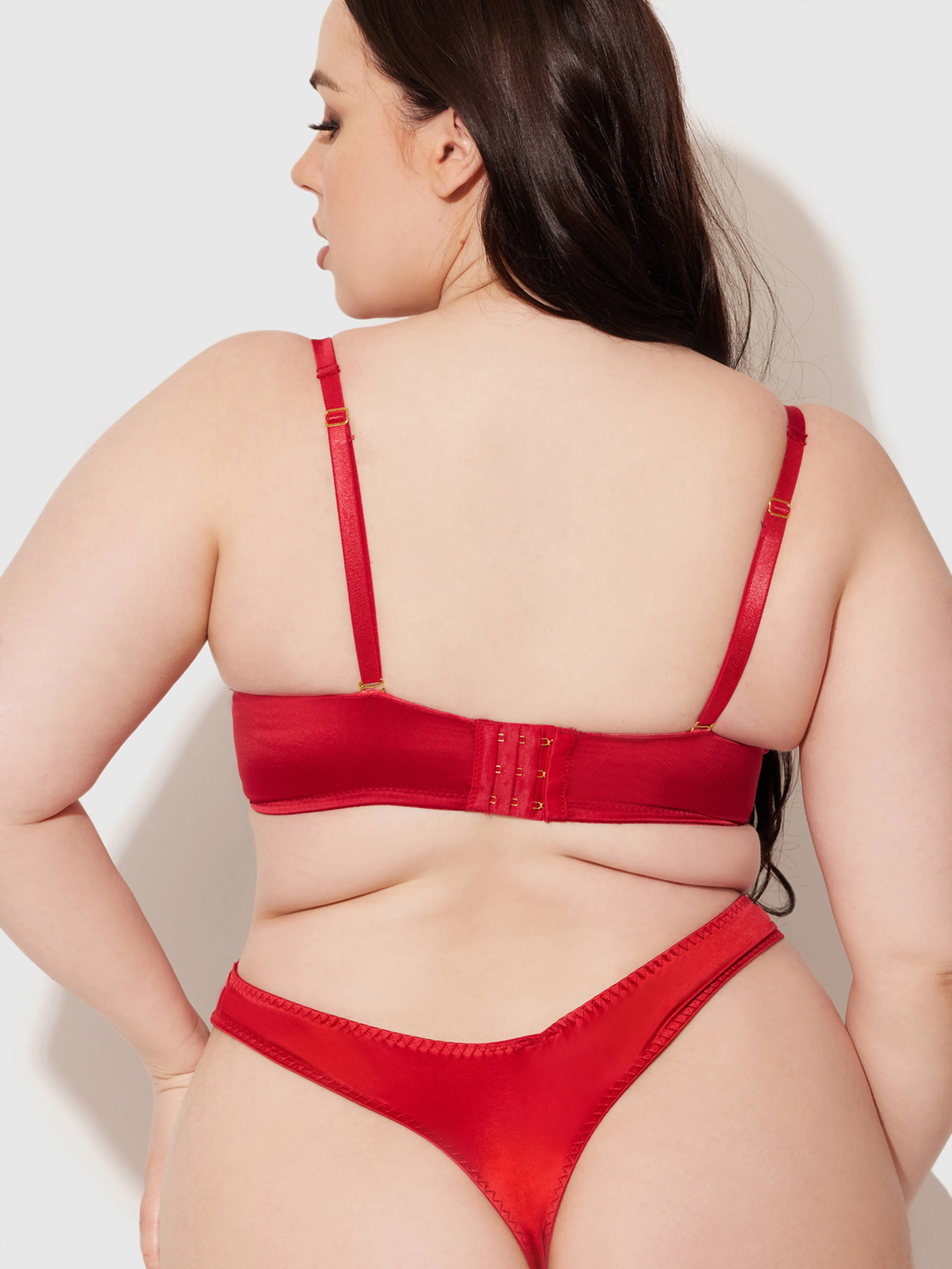 Rising Star Plunge Push Up Bra in Petra Satin