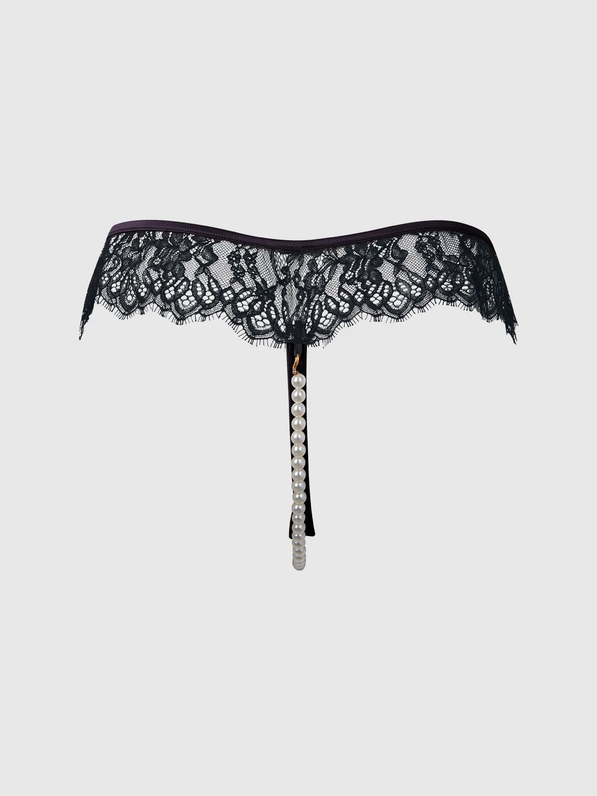 Rosalind Lace & Pearl Crotchless Thong