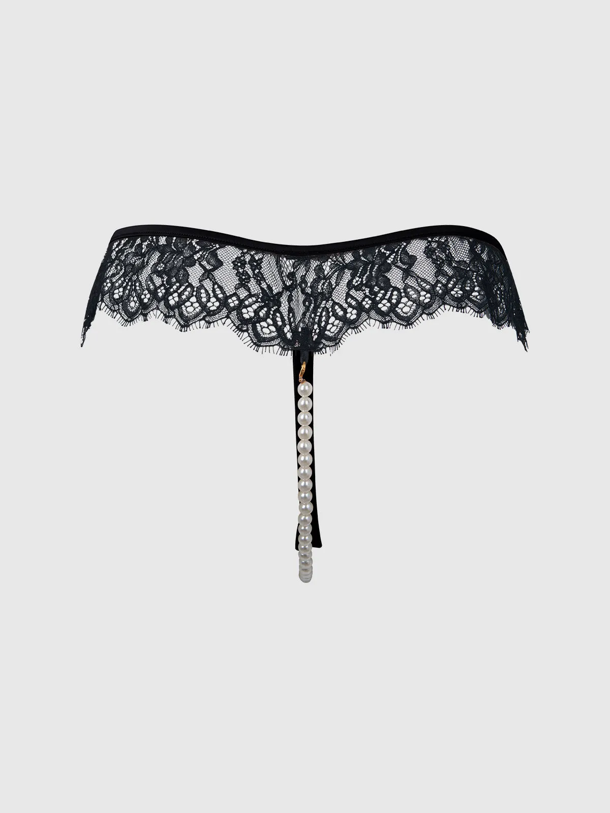 Rosalind Lace & Pearl Crotchless Thong