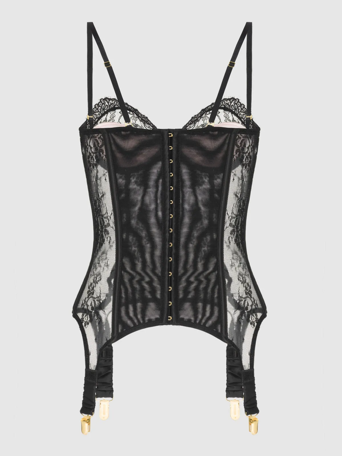 Rosalind Satin & Lace Underwire Lace Cup Corset