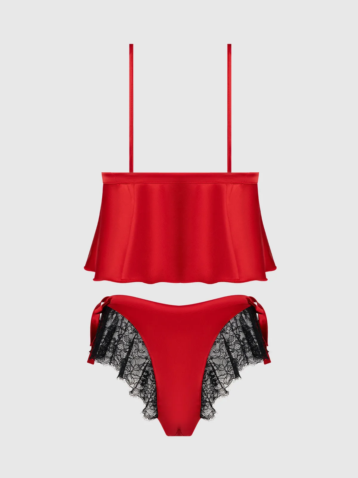 Scarlett Satin Sleep Tie Cami & Shorty Set