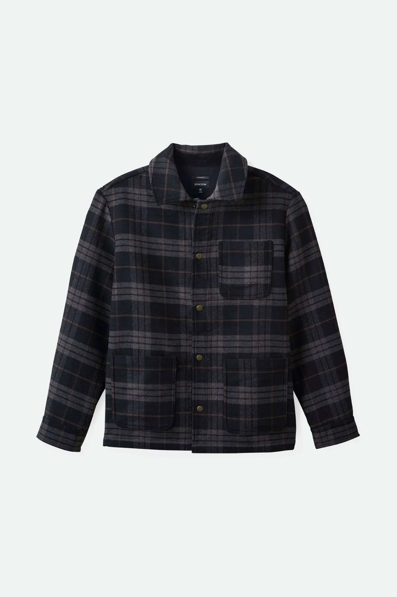 Shop Menswear Chore Coat - Black/Charcoal Plaid Brixton