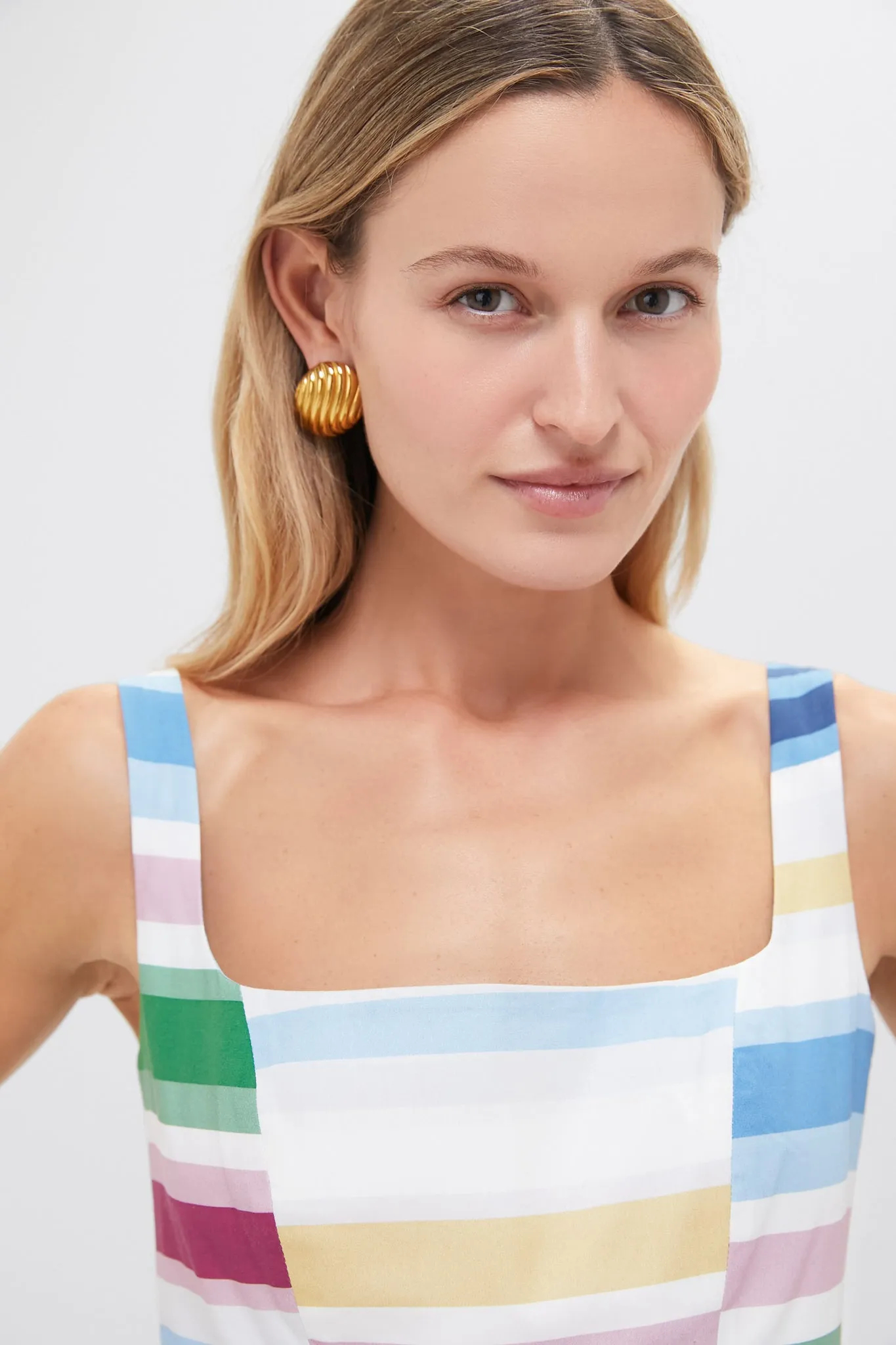 Sofa Stripe Scoop Neck Dress