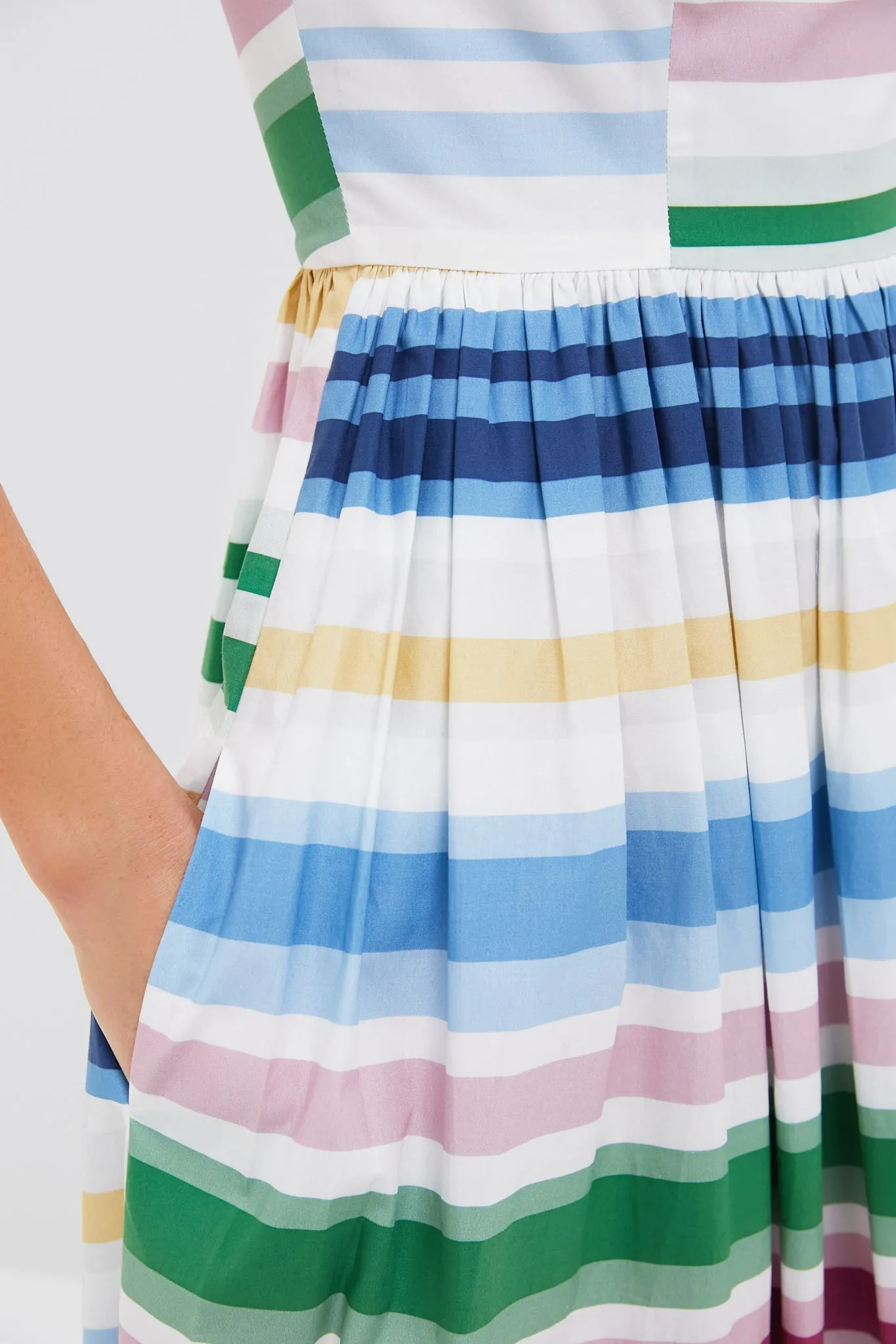 Sofa Stripe Scoop Neck Dress