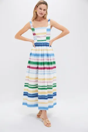 Sofa Stripe Scoop Neck Dress