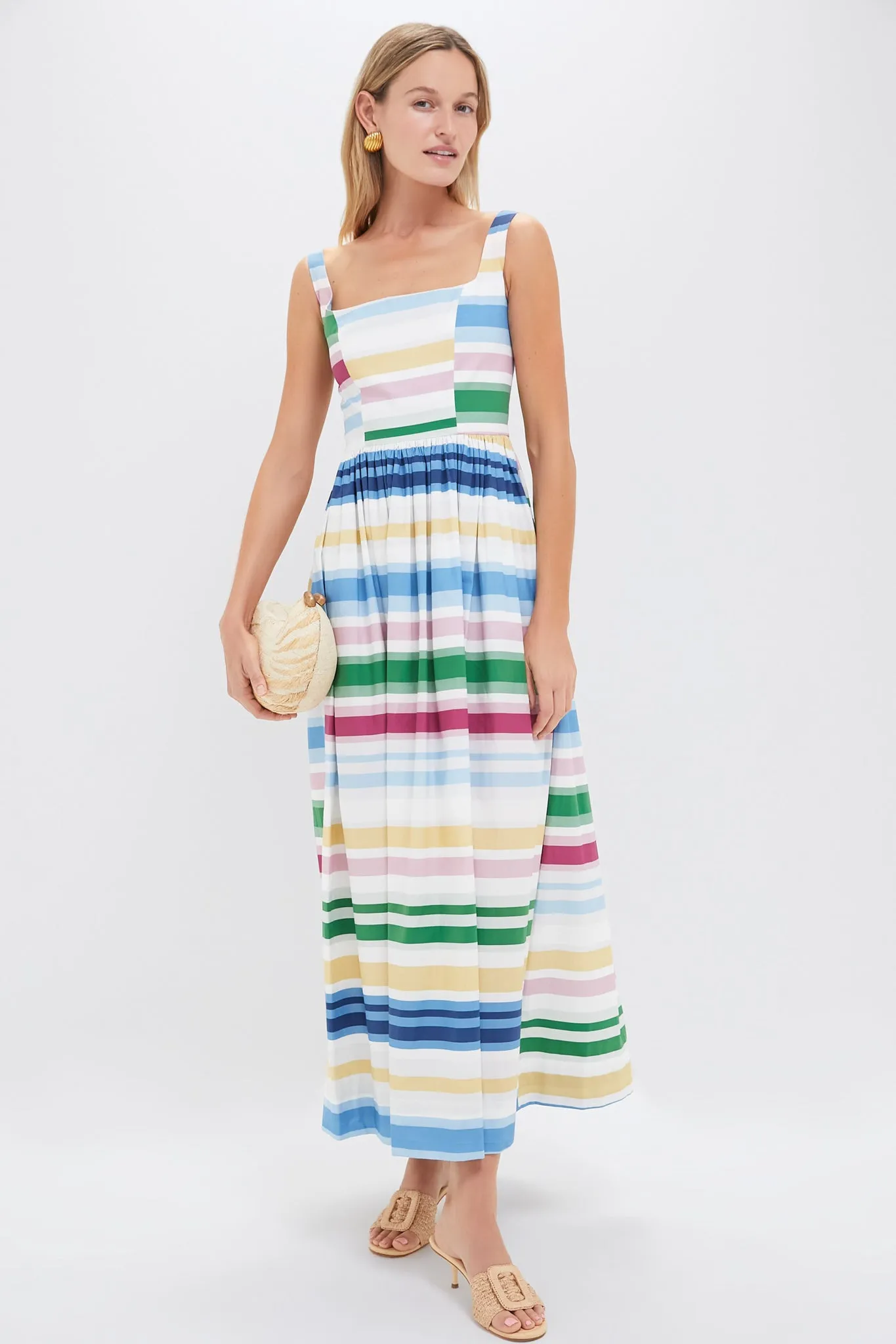 Sofa Stripe Scoop Neck Dress