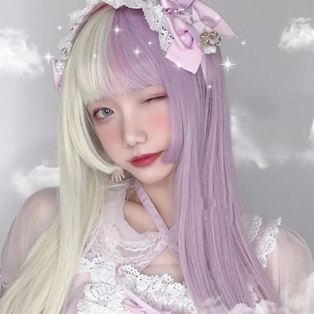 Split Lavender Cosplay Wig