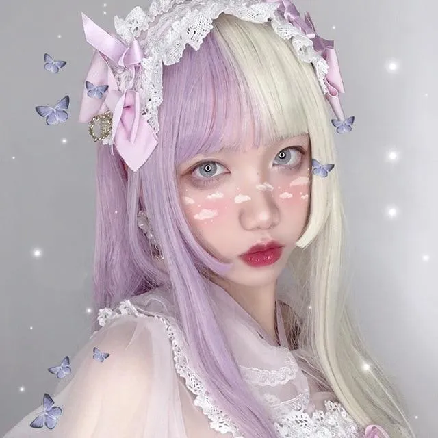 Split Lavender Cosplay Wig