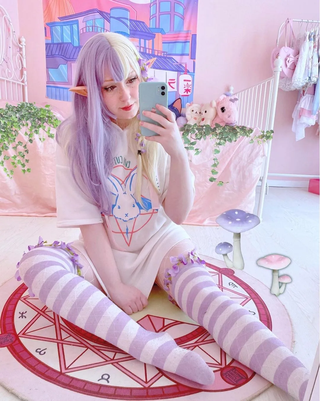 Split Lavender Cosplay Wig