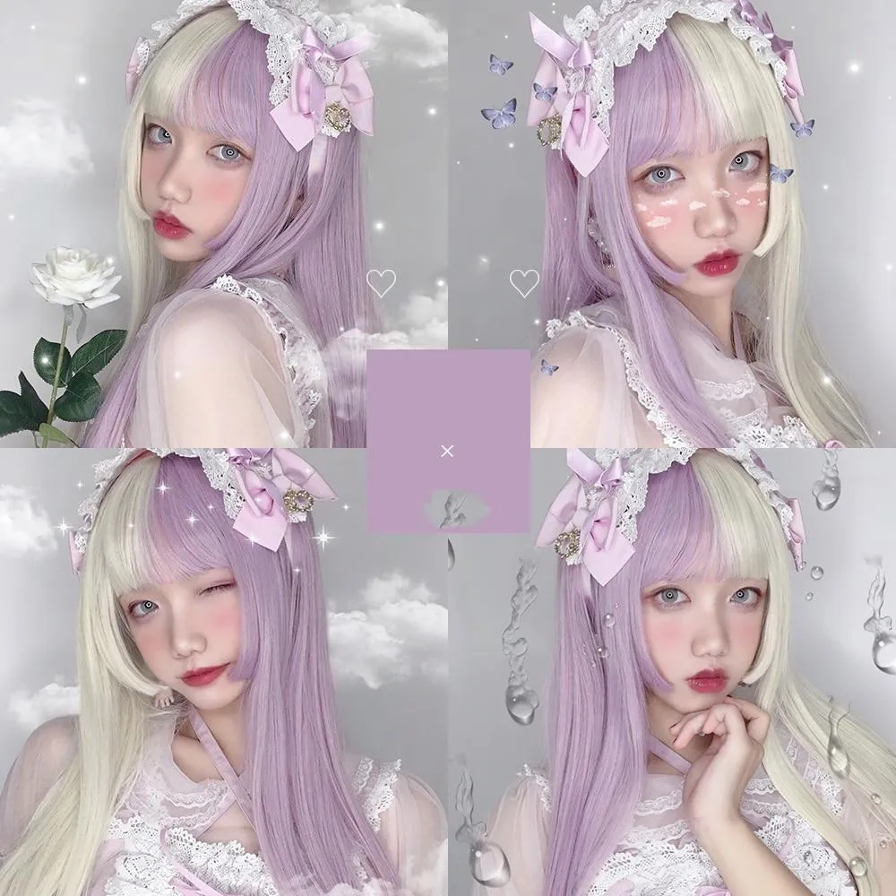 Split Lavender Cosplay Wig