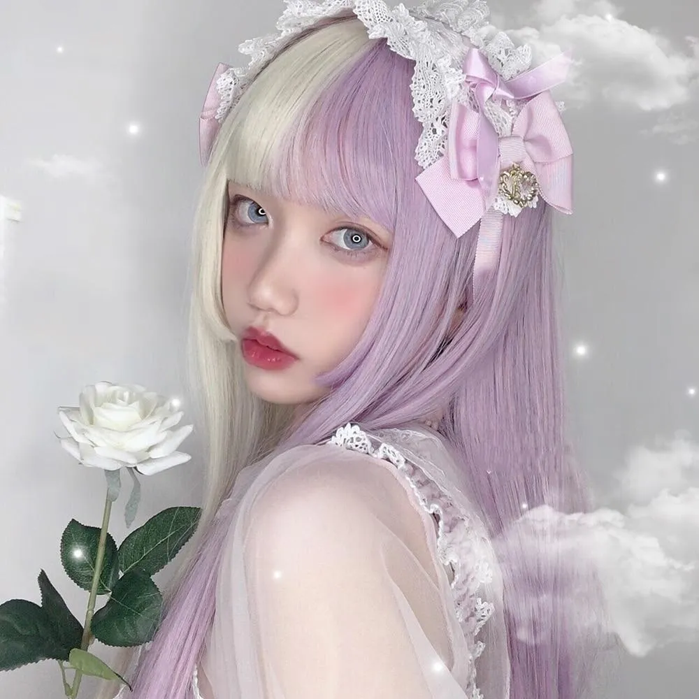 Split Lavender Cosplay Wig