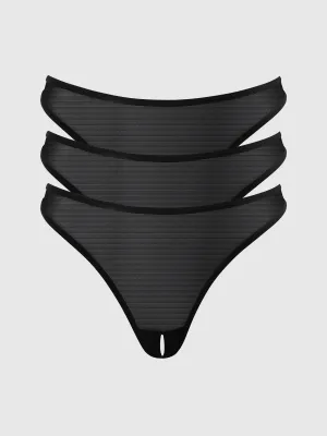 Vivienne Open Crotch Mesh Hipster 3 Pack