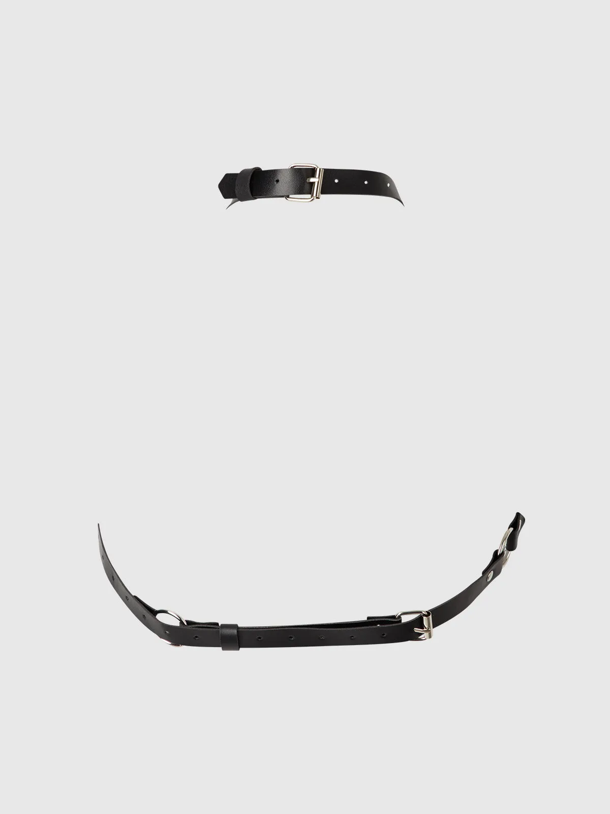 Ziggy Chain & Leather-Like Draped Harness