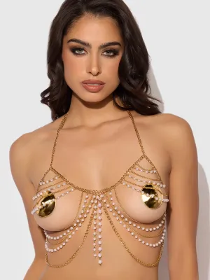 Ziggy Pearl & Chain Draped Bralette
