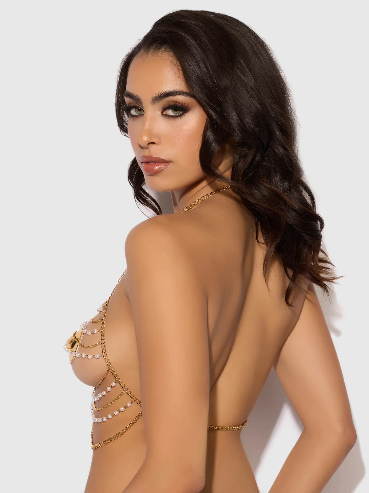 Ziggy Pearl & Chain Draped Bralette