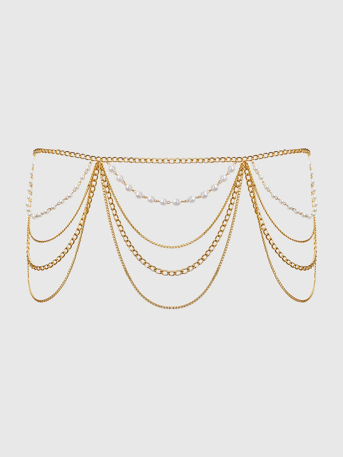 Ziggy Pearl & Chain Draped Garter