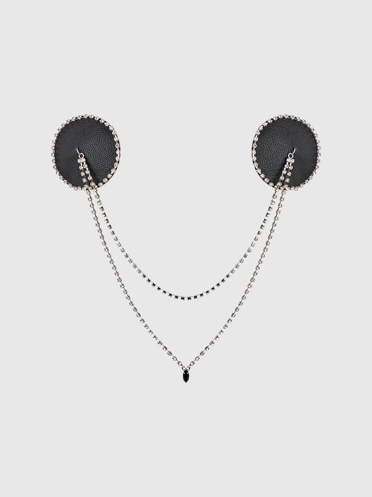 Ziggy Rhinestone & Leather-Like Draped Pasties