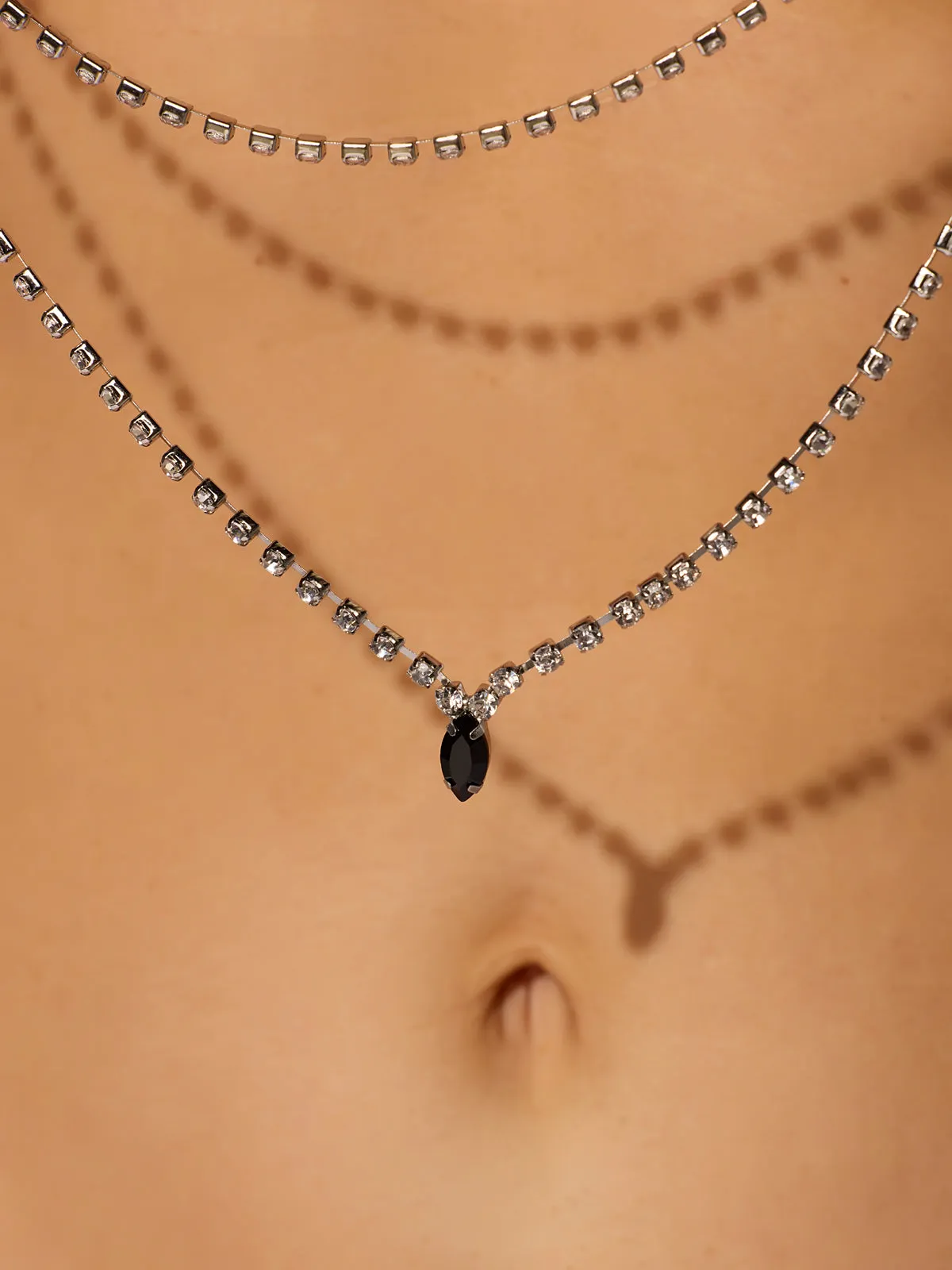 Ziggy Rhinestone & Leather-Like Draped Pasties
