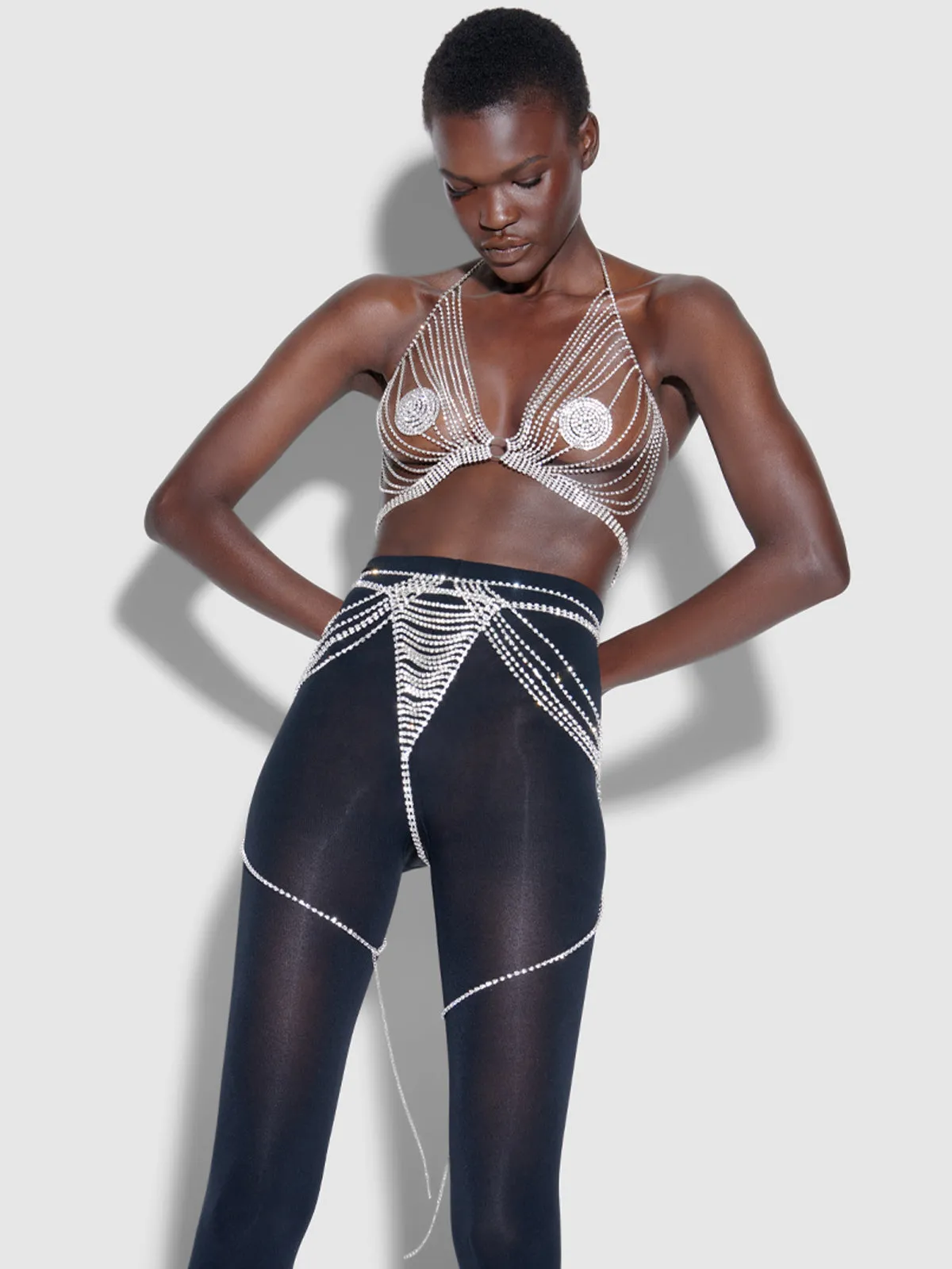 Ziggy Rhinestone Draped Garter