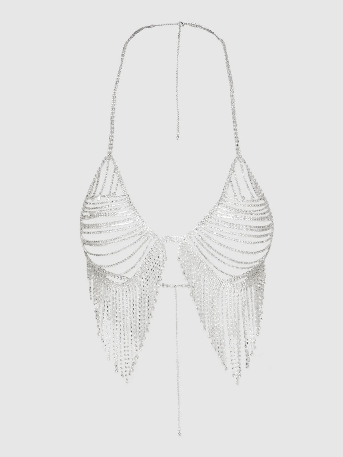 Ziggy Rhinestone Fringe Triangle Bra